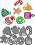 8pcs/Set Christmas Ornament Metal Die Cuts,Christmas Tree Bell Snowman Gingerbread Cutting Dies Cut Stencils DIY Embossing Decorative Paper Dies S...