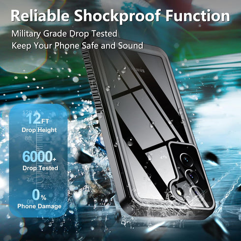 SPIDERCASE Designed for Samsung Galaxy S22 Case Waterproof, Built-in Lens&Screen Protector, Full Heavy Duty Protection, 12FT Military Shockproof, ...