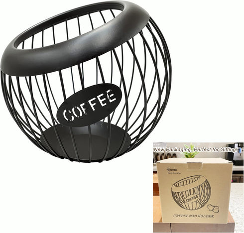 Coffee Pod Holder,K Cup Holders for Counter,Large Capacity Keurig K-cup Organizer, Nespresso Vertuo Coffee Station Organizer,Metal Coffee Pods Sto...