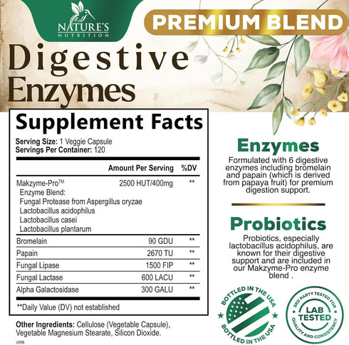 Digestive Enzymes with Probiotics - Probiotic Multi Enzymes with Probiotics and Prebiotics for Digestive Health and Bloating Relief for Women and ...