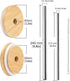 Mason Jar Lids With Straw - Reusable Bamboo Wide Mouth Tumbler Tops, 2 Packs With 2 Stainless Steel Straws...