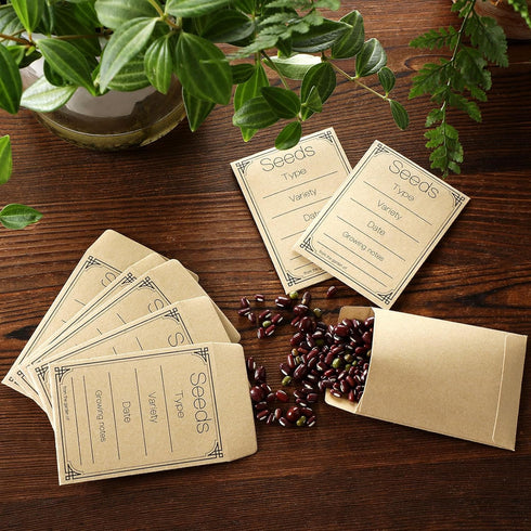 Teling 100 Pcs Let Love Grow Packets Unfilled Kraft Wedding Favors Packets Self Adhesive Rustic Envelopes Small Flower Storage Packets Retro Party...