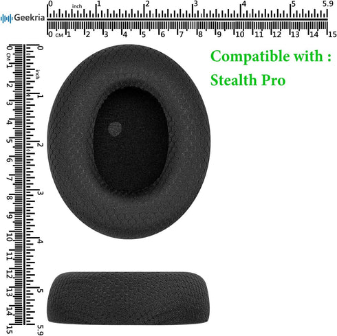 Geekria Comfort Mesh Fabric Replacement Ear Pads for Turtle Beach Stealth Pro Headphones Ear Cushions, Headset Earpads, Ear Cups Cover Repair Part...