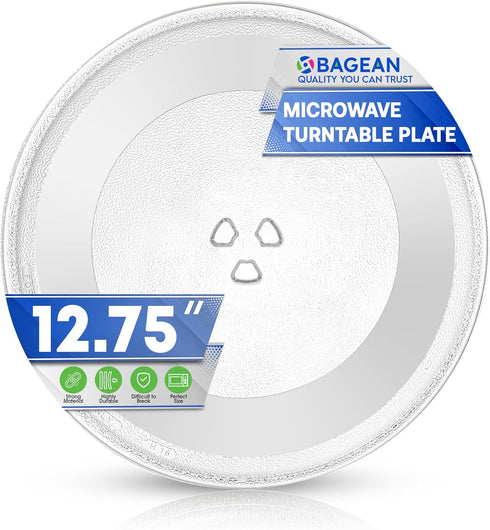 Microwave Plate Replacement 12.75 inch Fits GE WB49X10129 and WB49X10074 Microwave Glass Plate - Exactly Replaces the Microwave Turntable Plate Ov...