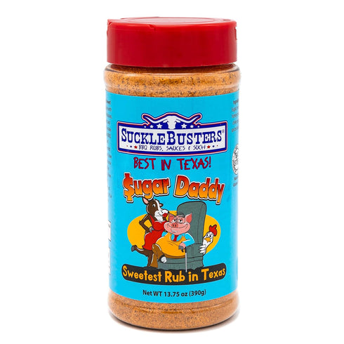 SuckleBusters Sugar Daddy BBQ Rub: Sweet & Savory for Pork, Chicken, Fruits and Deserts, Very Mild, Gluten-Free, No MSG Shaker (13.75oz)...