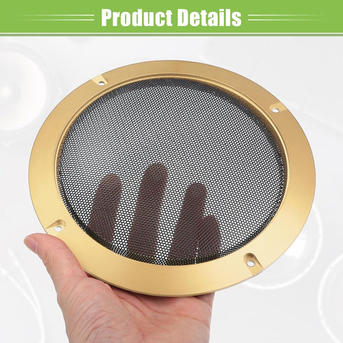 ACROPIX Universal 6.5" Car Speaker Grills Cover Mesh Round 6.5 Inch Audio Speaker Subwoofer Guard Protector Case with Screws Iron Gold Tone Black ...