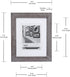 Malden International Designs Manhattan Distressed Mat Picture Frame, 8x10/11x14, Gray...