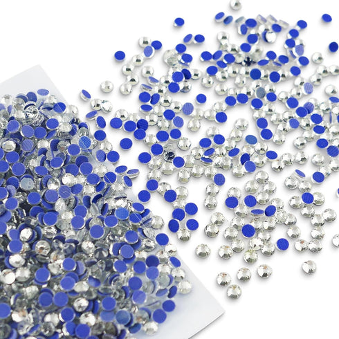 Queenme 3MM 2880pcs SS12 Clear Hotfix Rhinestones Flatback Crystals for Clothes Shoes Crafts Hot Fix Round Glass Gems Stones Flat Back Iron on Rhi...