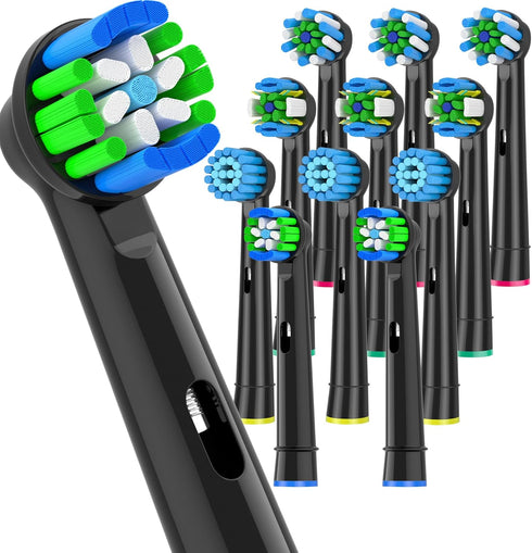 AOBAMA Replacement Toothbrush Heads Fits Oral B Braun 12 Pack for Clean Replacement Brush Heads Clean Heads Refill for Pro1000/3000/8000 (BALCK-12...