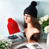 Geyoga 2 Pcs Pom Beanie Hat Men Women Winter Hat Pom Knit Hat Beanies with Ball at Top Acrylic Winter pom Cap with Cuff...