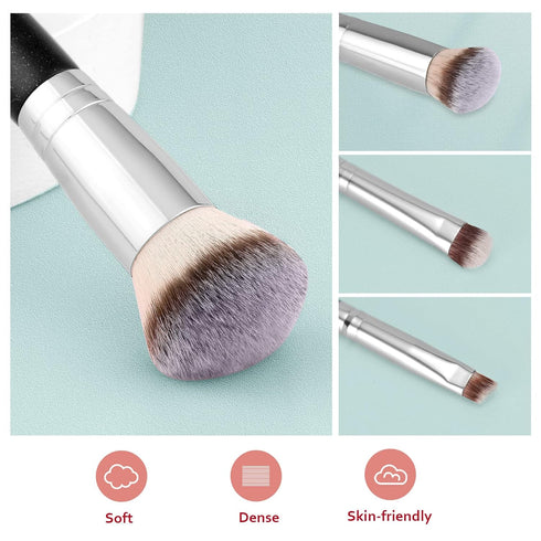 Makeup Brushes Dual-ended Foundation Brush - START MAKERS 2-in-1 Concealer Brush Face Eyebrow Eyeshadow Brush for Liquid, Powder, Buffing, Blendin...