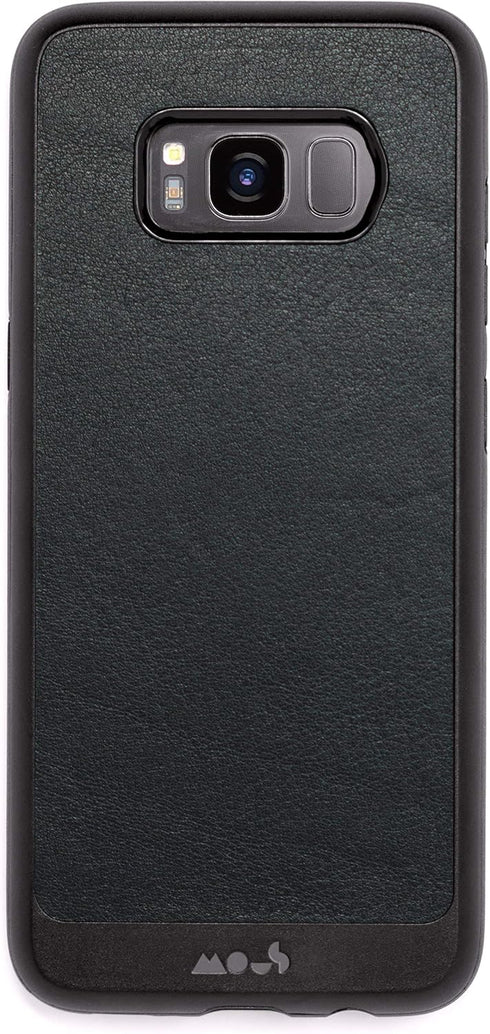 Mous - Case for Samsung Galaxy S8 Plus - Black Leather - Limitless 2.0 - Protective S8 Plus Case - Shockproof Phone Cover...