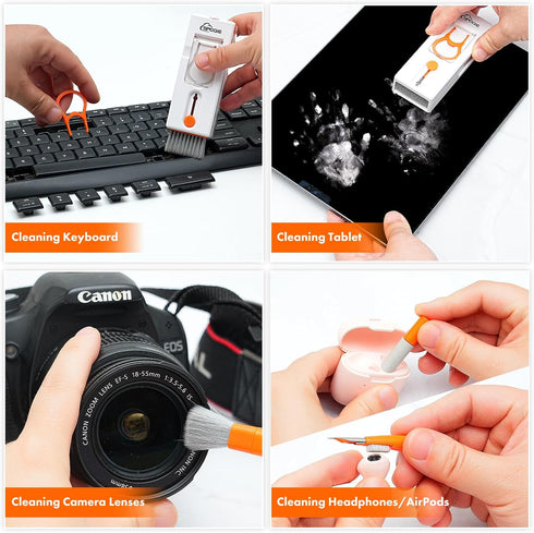 11-in-1 Keyboard Cleaning Kit, Laptop Cleaning Kit Keyboard Brush Cleaner Electronics Cleaner for Cell Phone/Earbuds/Camera Lens/Computer with Mul...