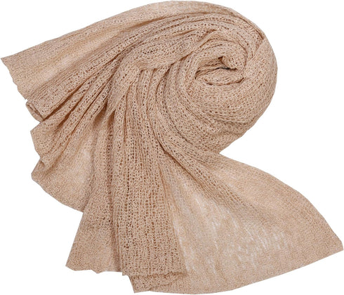 Matissa Newborn Baby Photography Prop Swaddle Cheesecloth Knit Crochet Wrap 16 Colors Available (Beige)...