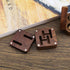 eMagTech Cufflink Box Wooden Cufflink Box Case Magnetic Cufflink Case Jewellery Organisers Accessories for Men Boys 4.7x4.7cm Brown...