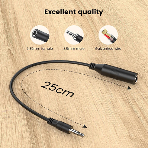 MOSWAG 1/4 to 3.5mm Adapter?1/4 inch Female to 3.5mm Male Adapter?3.5mm Male to 6.35mm Female Headphone Adapter, 1/4" Female to 1/8" Male Audio Ad...