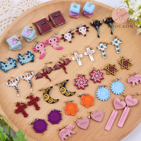 Puocaon Dragon Polymer Clay Cutters - 4 Pcs Dragon Clay Cutters for Polymer Clay Earrings Jewelry, Legendary Creature Animal Clay Cutters for Poly...