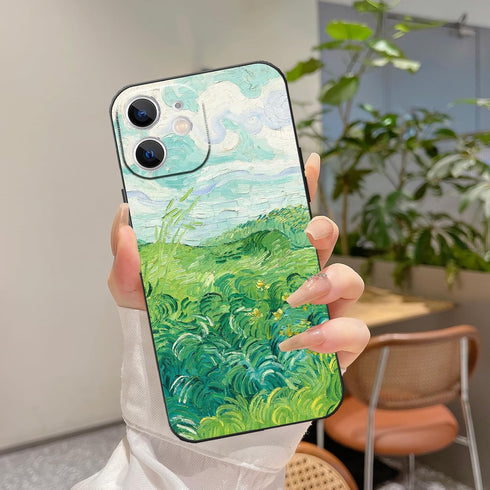 Compatible with iphone 11 Case, Van Gogh Green Wheat Fields Impressionism Landscape Phone Case for Women Men...