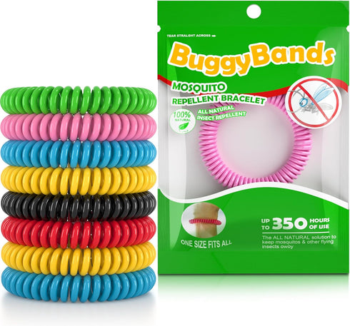 12 Pack Mosquito Repellent Bracelets, Individually Wrapped, DEET Free, Natural and Waterproof Band...