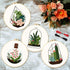 INFUNLY 4pcs Plant Embroidery Starter Kit for Beginners Cactus Cross Stitch Kits for Adults Vase Flower Stamped Stitches Embroidery Sewing Kit wit...