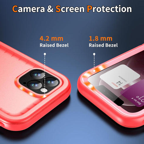 Cozycase Compatible with iPhone 12 Pro Max Case Waterproof, Built-in Screen Protector, Full Body Protective Cover, Shockproof Waterproof Case for ...