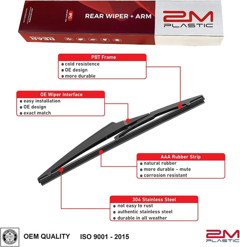 Rear Wiper Arm Blade For Toyota CHR C-HR 2018-2020 OEM Quality 85241-10040 2M PLASTIC...