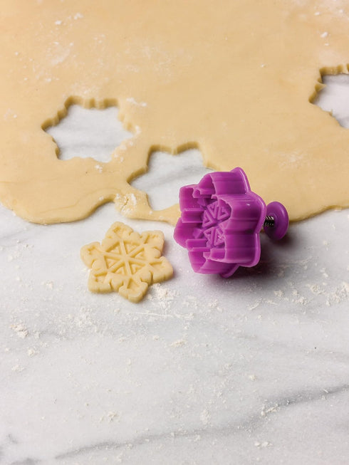 Fox Run Intricate Assorted Winter Snowflake Pastry/Cookie/Pie/Fondant 2" Stamper and Cutters 2", Set of 4, Multi-Color...