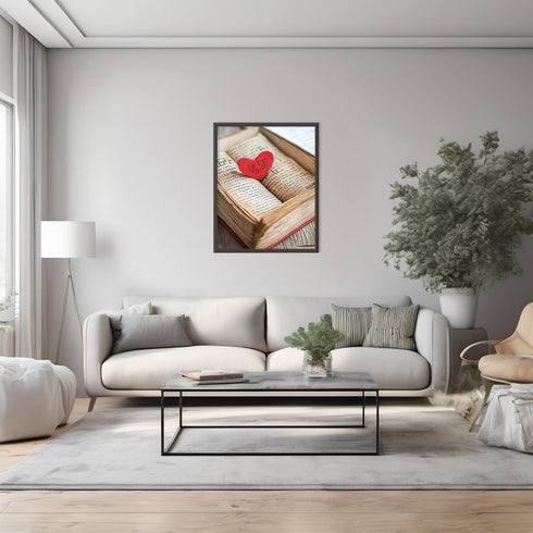 Posterizer 1 pcs-Valentine’s Day themed heart and book design -3-Romantic Art-Holiday Poster Collection-Gift for Couples boyfriend girlfriend Husb...
