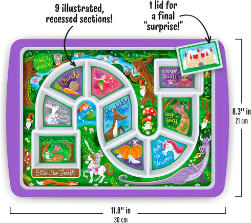 Genuine Fred DINNER WINNER, Enchanted Forest Kid's Dinner Tray - Award Winning - Picky Eater Solutions for Kids and Toddlers - Fun Mealtime - Divi...