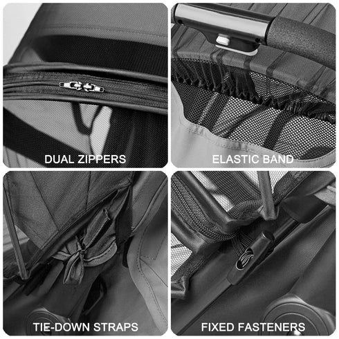 Mosquito Net for Stroller, Baby Bug Net with Dual Zippers Breathable & Foldable Mosquito Netting Universal Fit for Strollers with Push Bar (Black)...