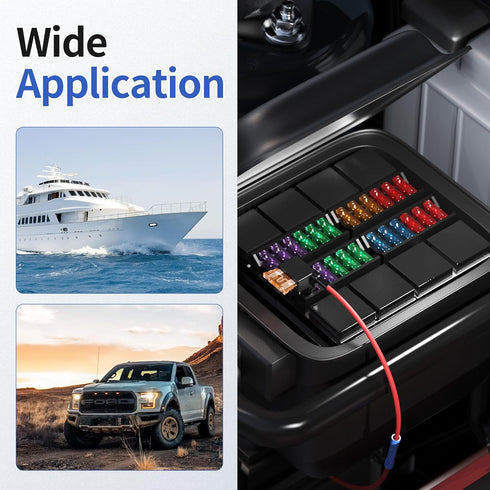 36PCS Fuse Tap 12V 4 Types Add a Fuse Kit with 5A 10A 15A 20A Fuse Standard Low Profile Fuse Tap Adapter Mini and Micro2 for Car Truck RV Boat Mow...