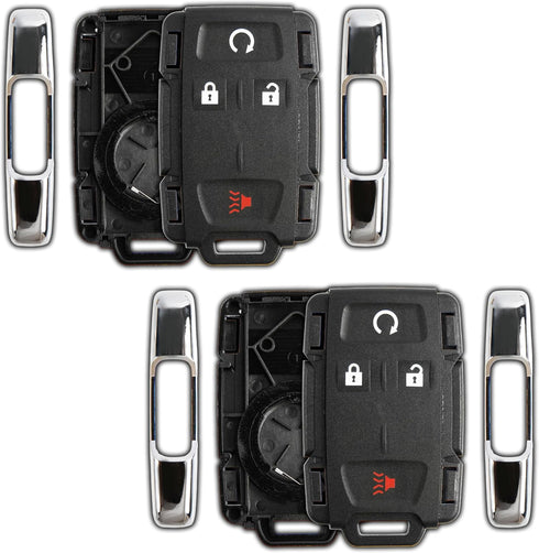 KeylessOption Keyless Entry Remote Control Car Key Fob Case Shell Button Pad Outer Cover for Chevy GMC M3N-32337100 (2-Pack)...