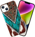 Compatible with iPhone 15 Case, Western Cowhide Turquoise and Brown Animal Print Shockproof Protective Case with Unique Design for Women Girls TPU...