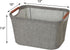 Household Essentials 623 Small Tapered Soft-Side Storage Bin with Wood Handles, Gray, Grey...