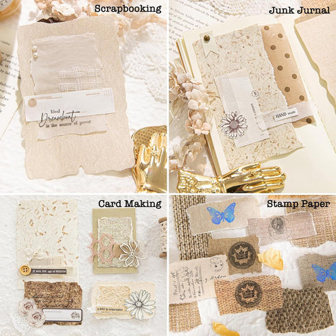168 Sheets Scrapbook Paper and Embossed Textured Paper Assorted Set - 6 Pack Mixed Special Paper for Scrapbooking Planner Bullet Junk Journal Supp...