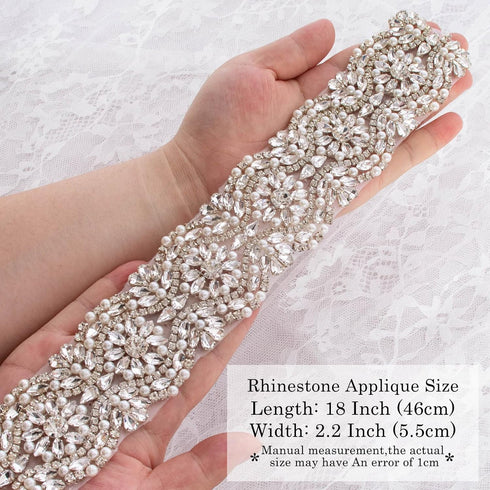 ShiDianYi Ivory Wedding Belt with Rhinestone Applique - Bridal & Bridesmaid Sash...