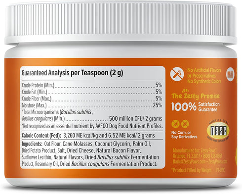 Zesty Paws Pill Wrap Probiotic Paste for Dogs - Immune & Digestive System Support - Bacon Flavor - with DE111 Bacillus subtilis - Pockets Any Pill...