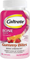 Caltrate Gummy Bites 500 mg Calcium and Vitamin D Supplement, Black Cherry, Strawberry, Orange - 50 Count...