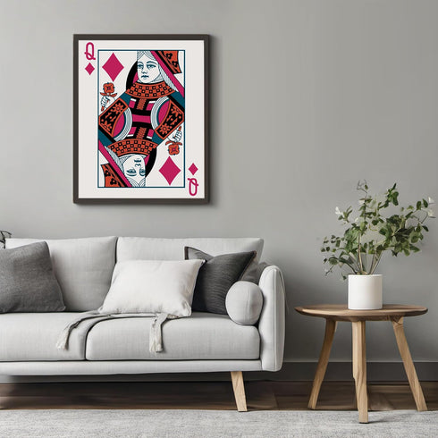 Posterizer 1 pcs-Queen of diamonds Aesthetic Picture-Abstract & Modern Art-Gift for Men Women Entrepreneur Teens-Living Room Bedroom Decor- UNFRAM...