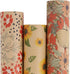 Aimyoo Kraft Floral Wrapping Paper Bundle, Vintage Spring Flowers Rose Gift Wrap Paper for Wedding Bridal Shower Birthday, 3 Rolls 17 in x 10 ft p...