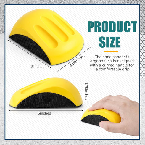 4 Pcs 5 Inch Hook and Loop Mouse Hand Sanding Block Hand Sander Block Sanding Mouse for Wood, Furniture Restoration, Home, Automotive Body, Woodwo...