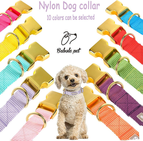 Babole Nylon Dog Collars Lavender for Small Puppy Dog,13 Colors,Adjustable Soft Comfortable Pet Collars with Safety Metal Buckle for Medium Large ...