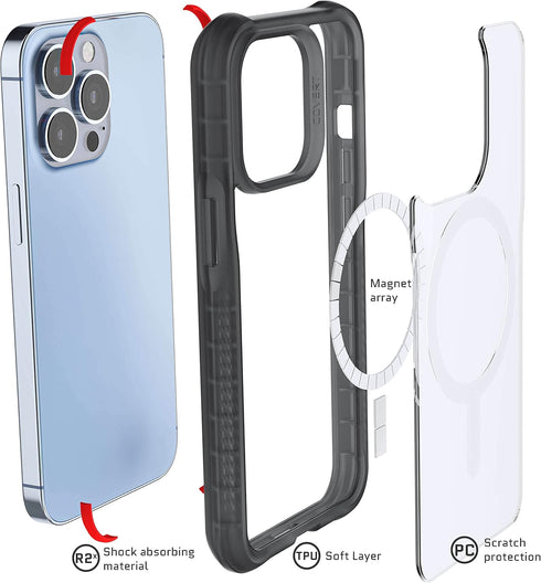 Ghostek COVERT Clear Case iPhone 13 Pro with MagSafe Built-in and Durable Drop Protection Premium Cover Supports Mag Safe Accessories Designed for...