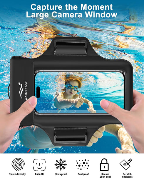 Waterproof Phone Pouch, Floating Waterproof Phone Case for iPhone 15 14 13 12 Pro Max XS Samsung up to 7.0", Waterproof Cell Phone Dry Bag with Ar...