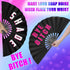 Amyhill Rave Fan 2 Packs Large Folding Hand Fan festival fan Bamboo Chinese iconic fan with Voice for Men and Women Party Performance, Dance, Deco...