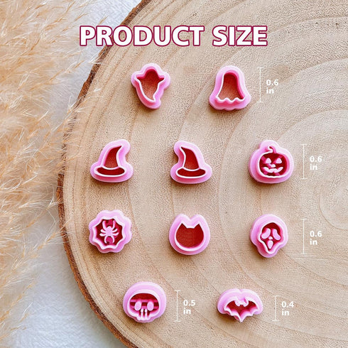 KEOKER Halloween Polymer Clay Cutters, Halloween Clay Cutters for Polymer Clay Jewelry, 10 Shapes Halloween Clay Earrings Cutters, Pumpkin Hallowe...