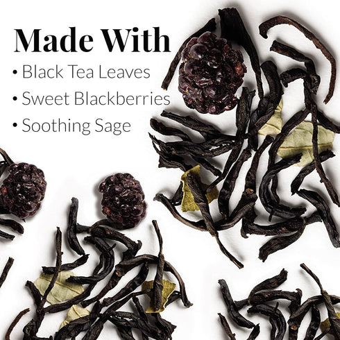 The Republic of Tea Blackberry Sage Full-Leaf Loose Black Tea, 3.5 oz Tin | Steeps 50 Cups...