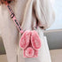 3D Bunny Ears Plush Case for iPod Touch 5/6 / 7 with Crossbody Strap, Winter Warm Handmade Bling Diamond Soft Rabbit Fluffy Furry Fur Shockproof P...
