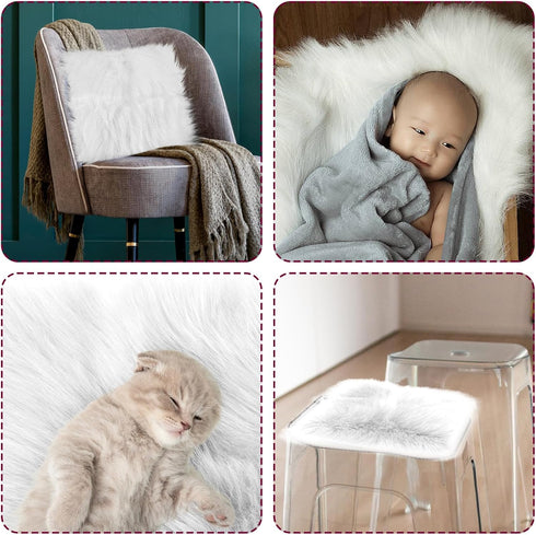 Sibba Fur Faux Locker Fabric Rug Polyester Yard Pre Cut Artificial Craft Costume Double Side Square Crafting Strips Liners Set Plush Precut Fluffy...