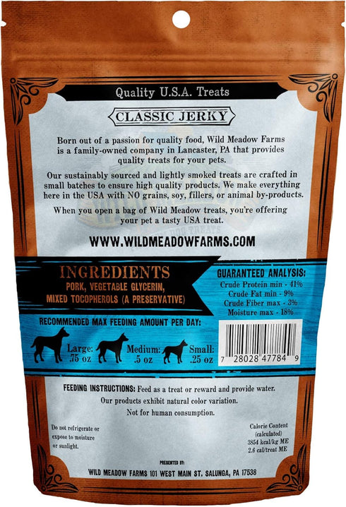 Wild Meadow Farms - Classic Pork Minis, Soft Jerky Training Treats for Dogs, Grain-Free, All-Natural & Perfectly Sized for Training, High-Value Re...
